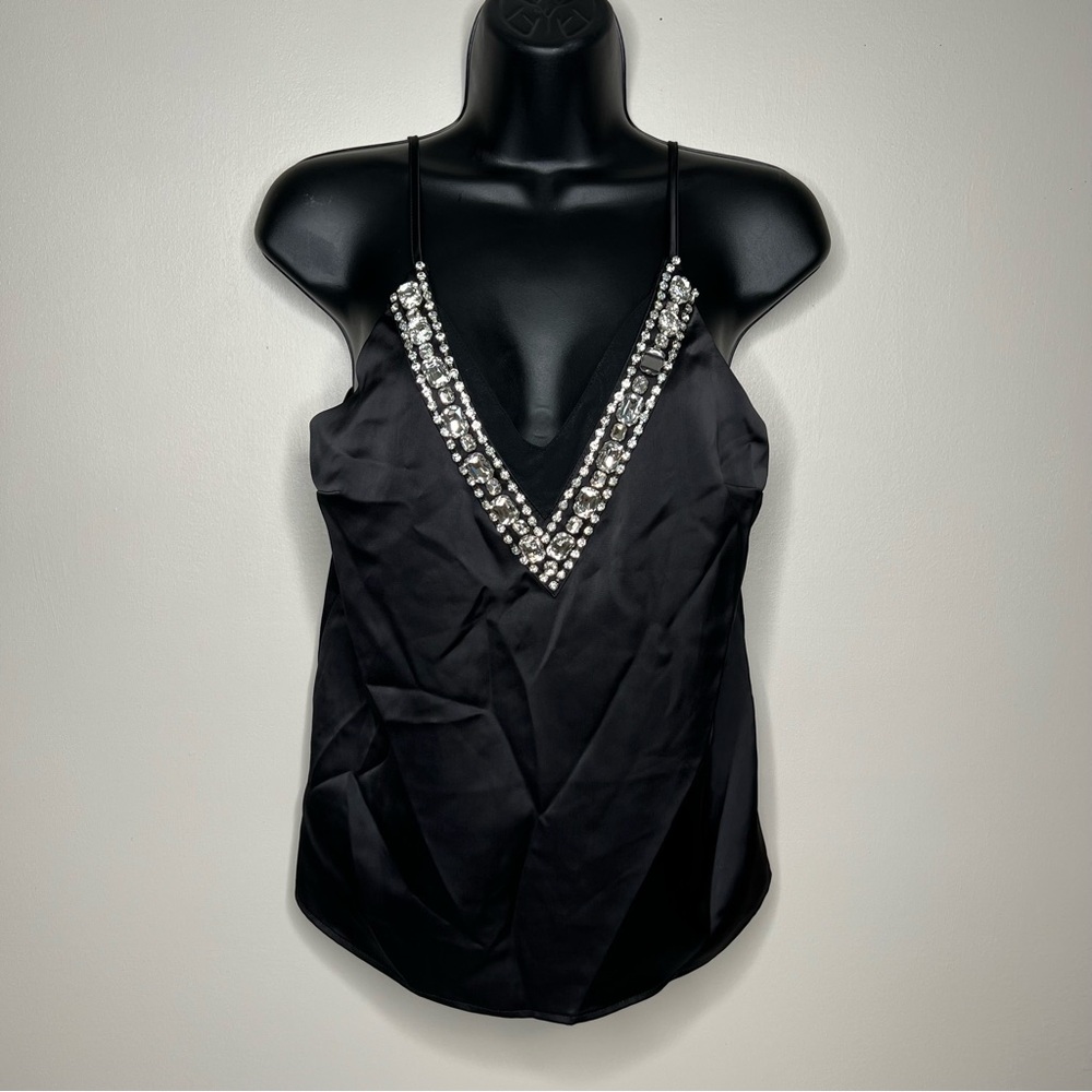 Elegant Black Embellished Women's Top‎